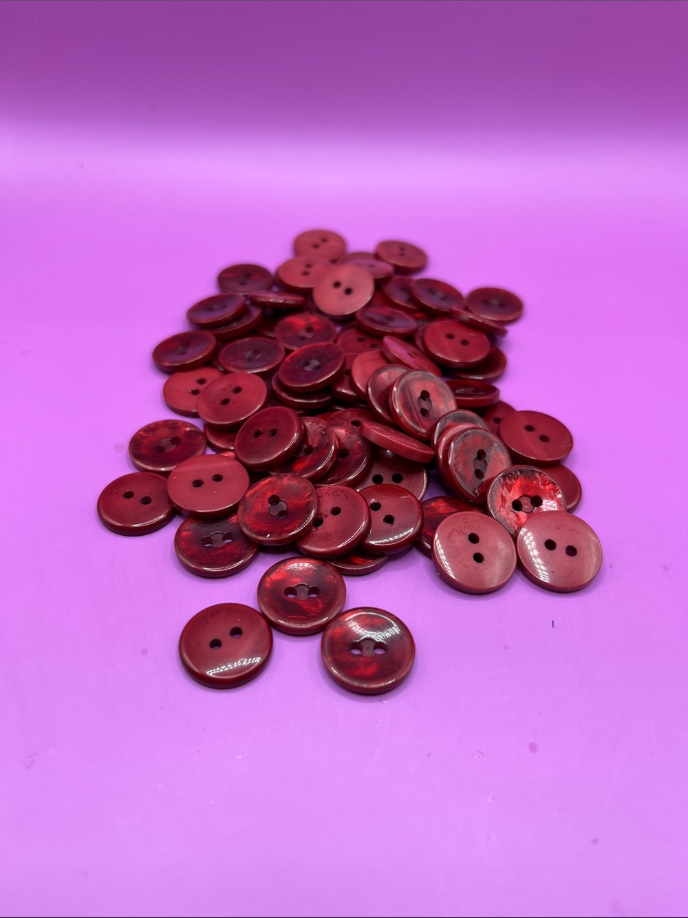 Vintage Red Two-Hole Round Buttons - Lot